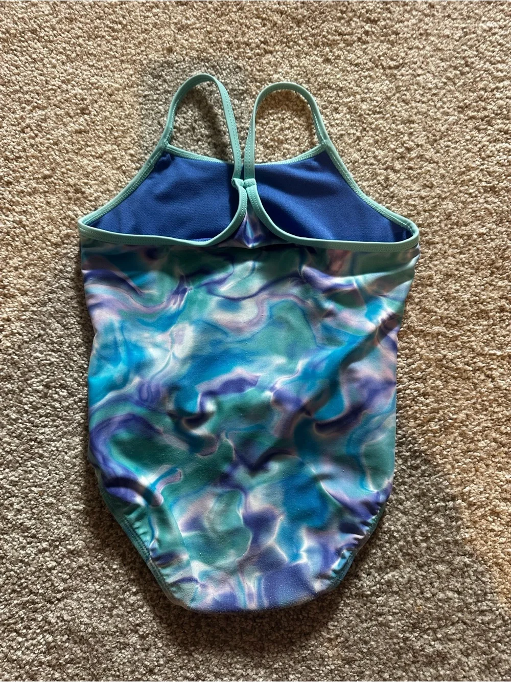 Hurley Girls One-Piece Swimsuit – Blue Water Print – Size 4